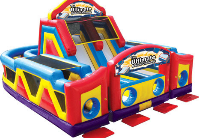 70' Ultimate challenge obstacle course - 2 lanes - rock climb - slide - tunnels 